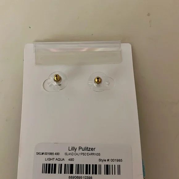 Lilly Pulitzer light aqua Island Calypso beaded earrings new with tags - Picture 5 of 5